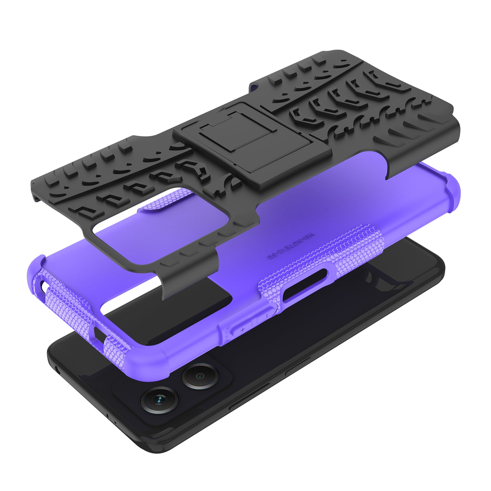 For Xiaomi Redmi Note 12 5G (Global) (India) (China) Poco X5 5G Hard PC TPU Rugged Tire Pattern Shock-absorbing Phone Case Kickstand Back Cover For Xiaomi Redmi Note 12 5G (Global) (India) (China) Poco X5 5G Hard PC TPU Rugged Tire Pattern Shock-absorbing Phone Case Kickstand Back Cover